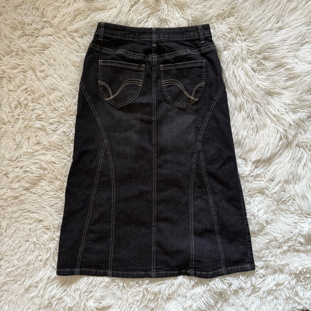Classic Black Denim Skirt